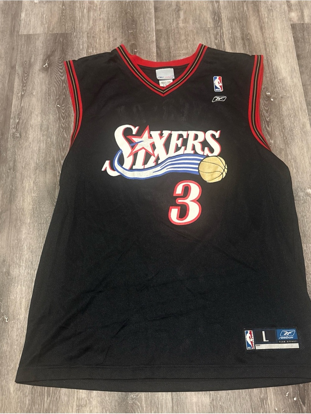NBA Philadelphia 76ers Allen Iverson Vintage Reebok Basketball Jersey Large